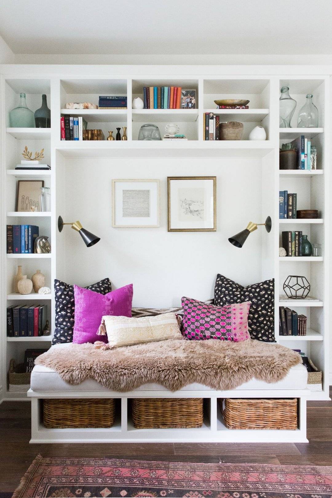 Compact reading nook with chic vibes (from Studio McGee)