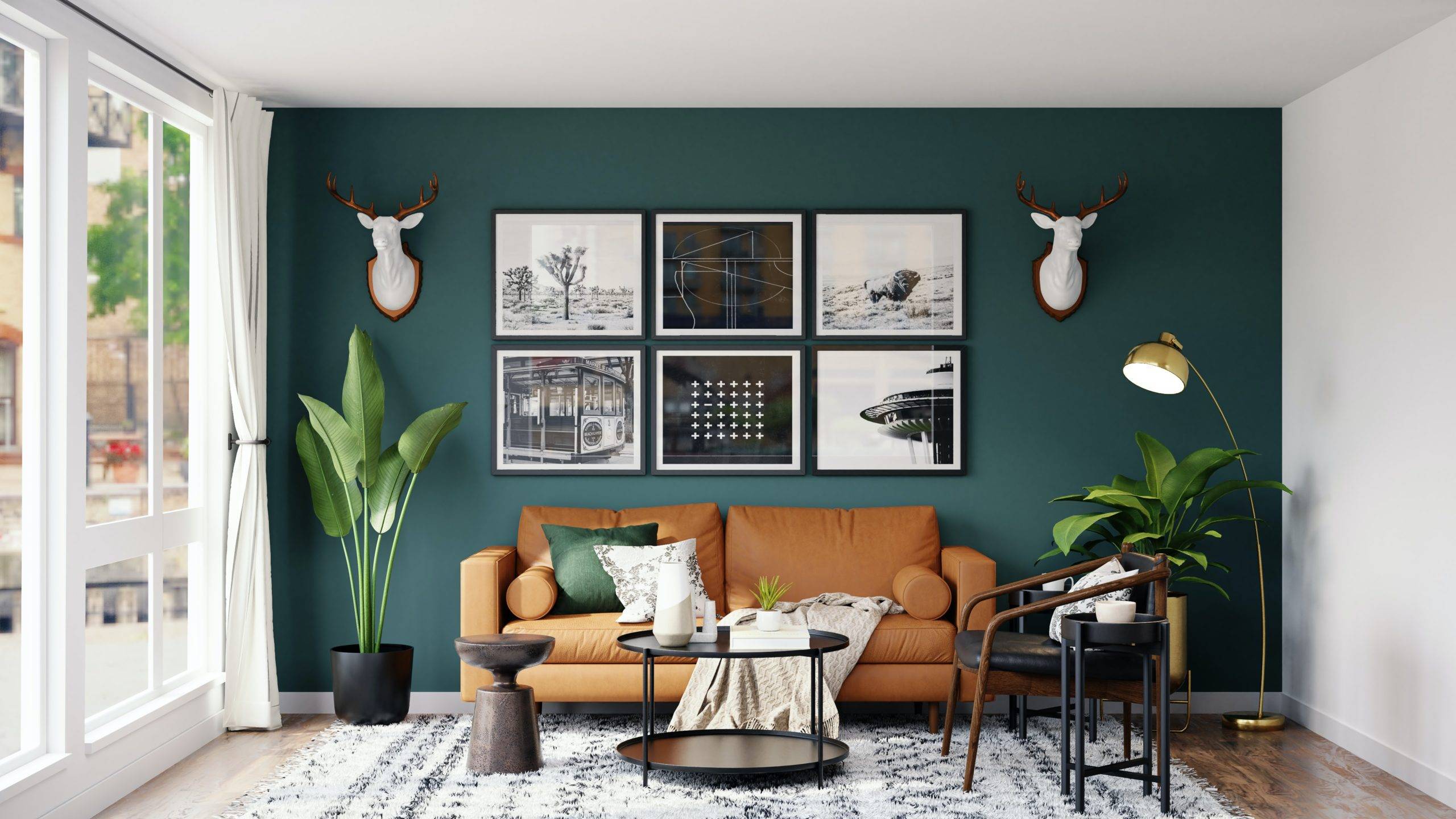 Modern living room inspired by the forest (from Unsplash)