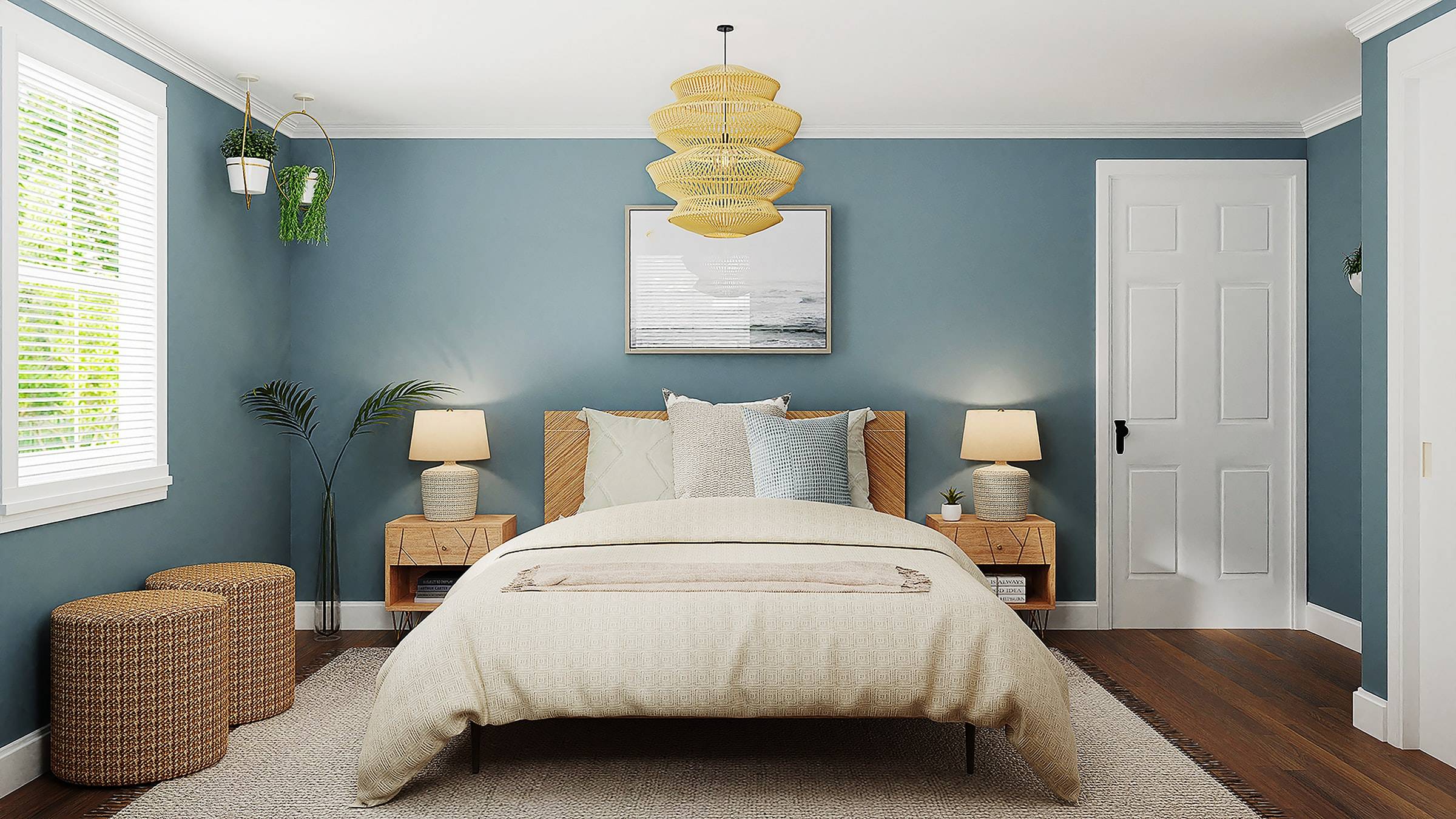 Cozy bedroom in minimalist Japandi style (from Unsplash)