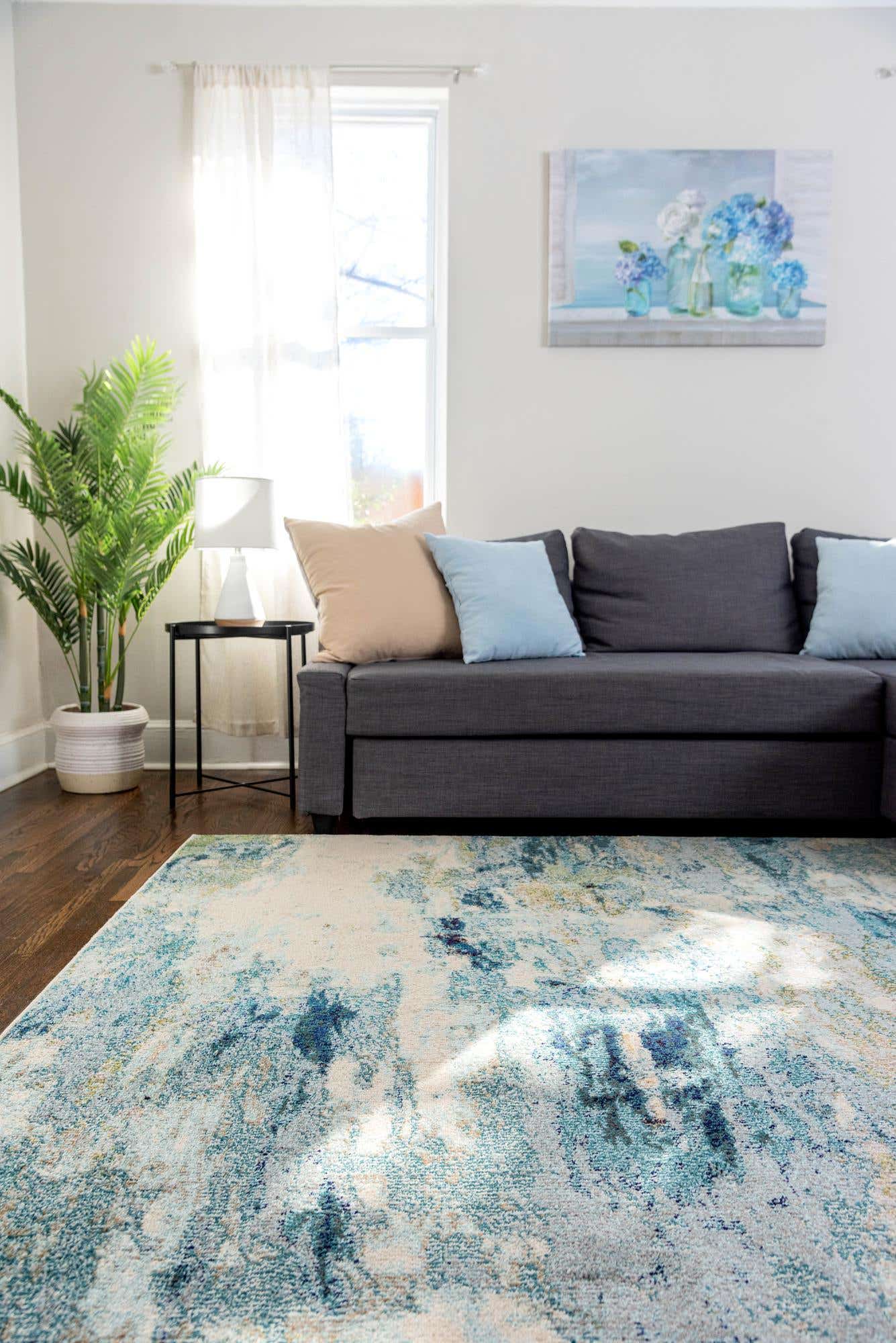 Coastal feel with the patterned area rug from Rugs.com