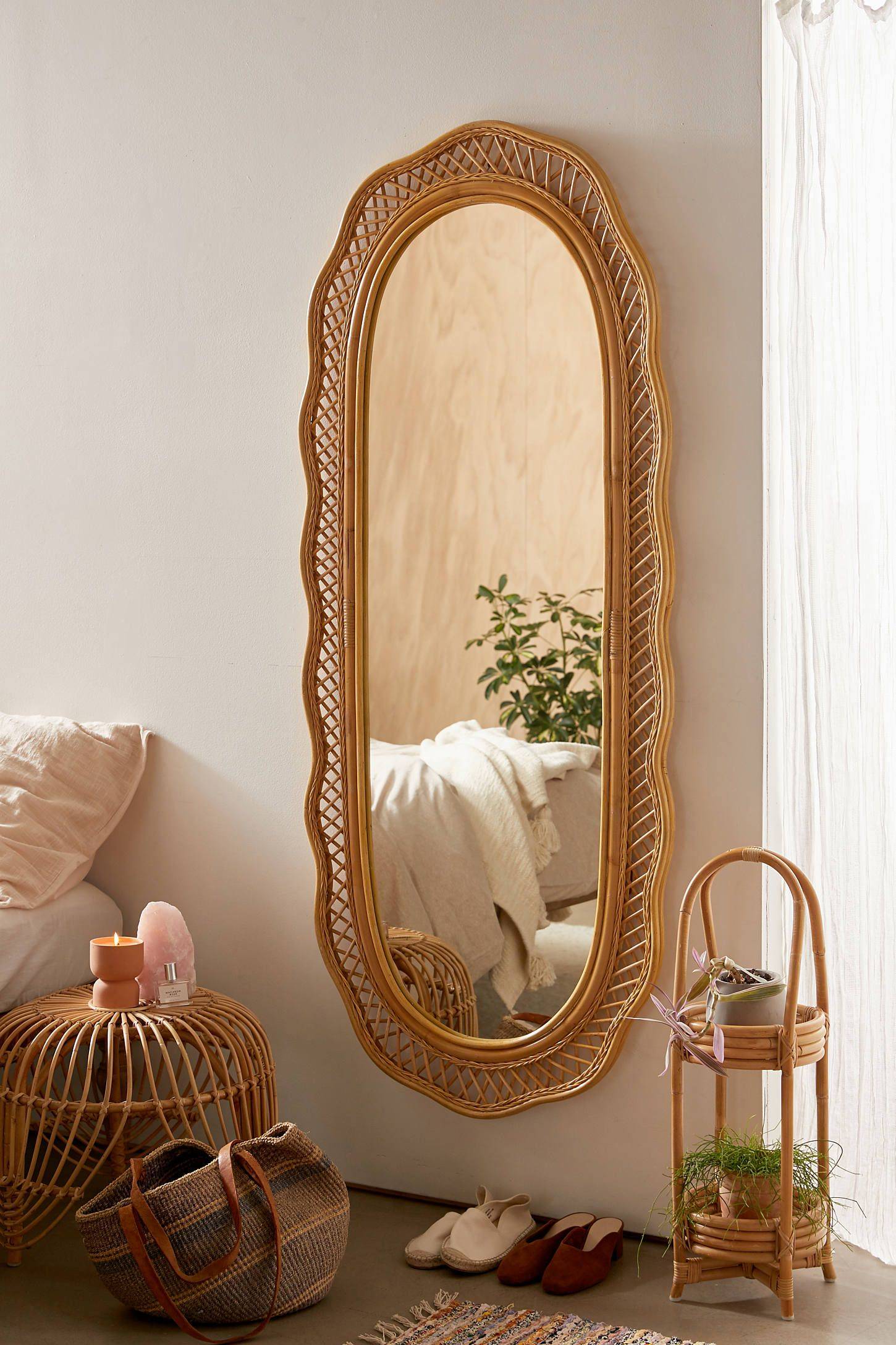Malorie Wicker Wall Mirror from Urban Outfitters