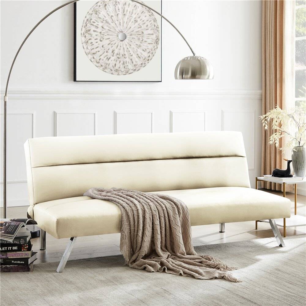 Alejos 68'' Faux Leather Armless Loveseat from Wayfair