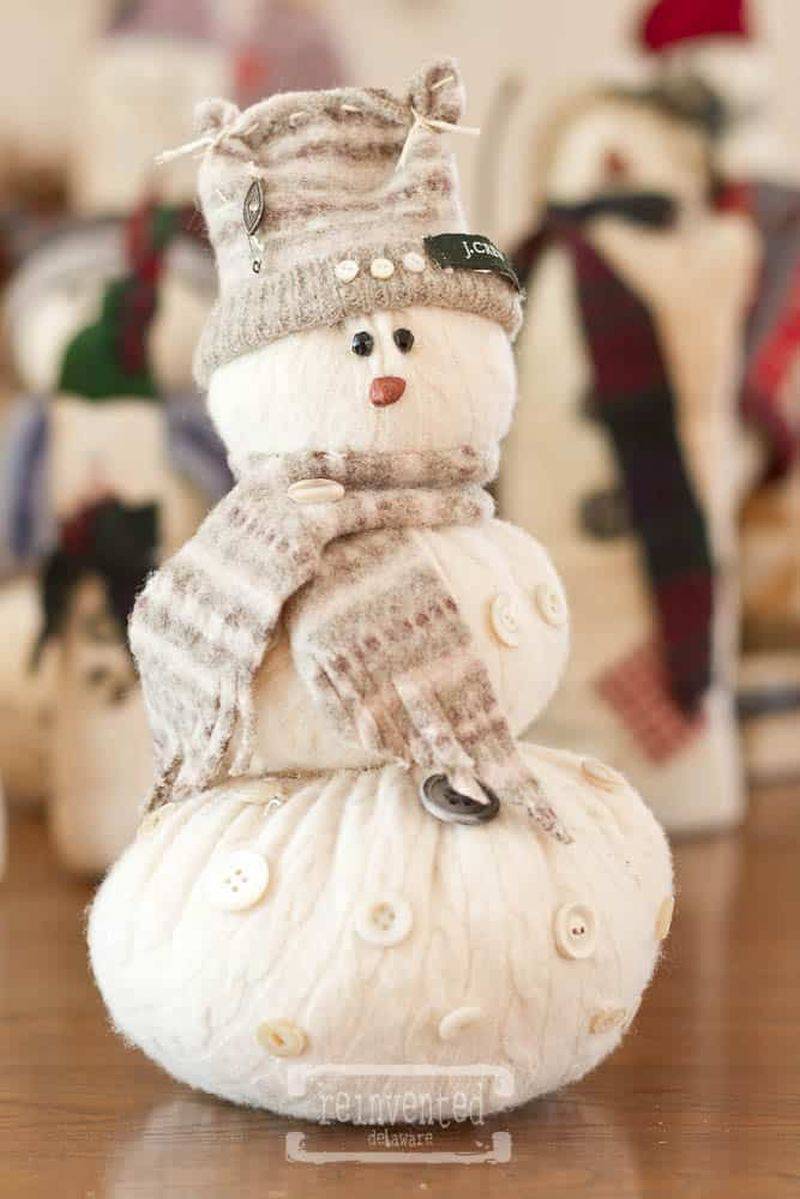 DIY Sweater Snowman for Christmas is a DIY you can start right now!