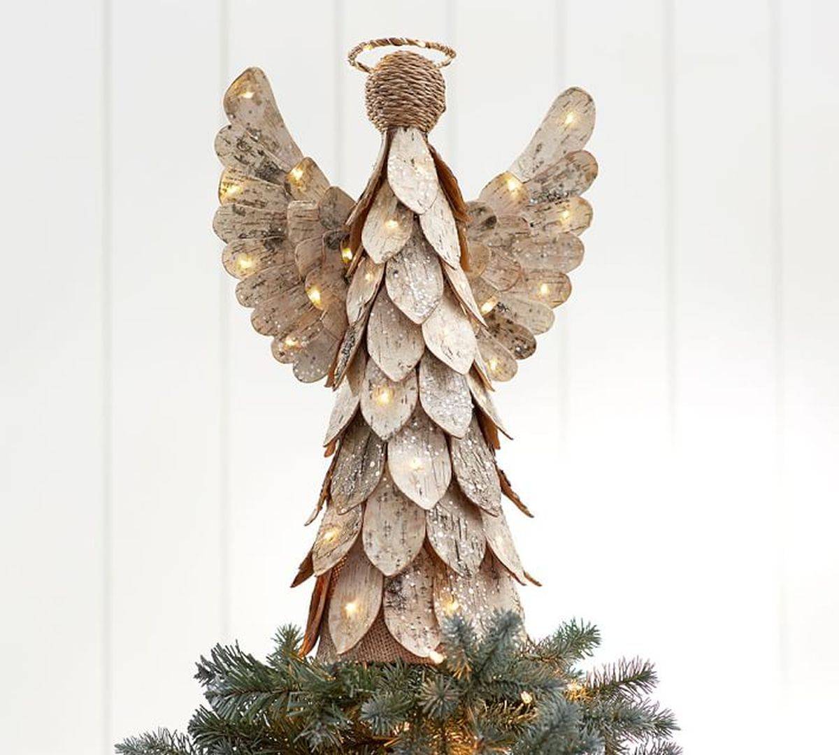 Delightful Light Up Birch Angel Tree Topper