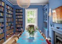 Dining-room-built-for-the-bibliophile-with-blue-walls-and-a-white-ceiling-85028-217x155