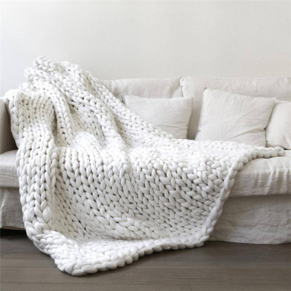 GranadoAcrylicKnittedThickMulticolorRoughBlanketWovenHandKnittedSofaBedBlanketAutumnAirConditioningBlanket-57733