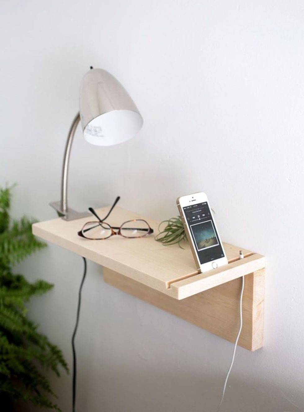 Functional shelf ideal for small bedrooms (from Homey Oh My)