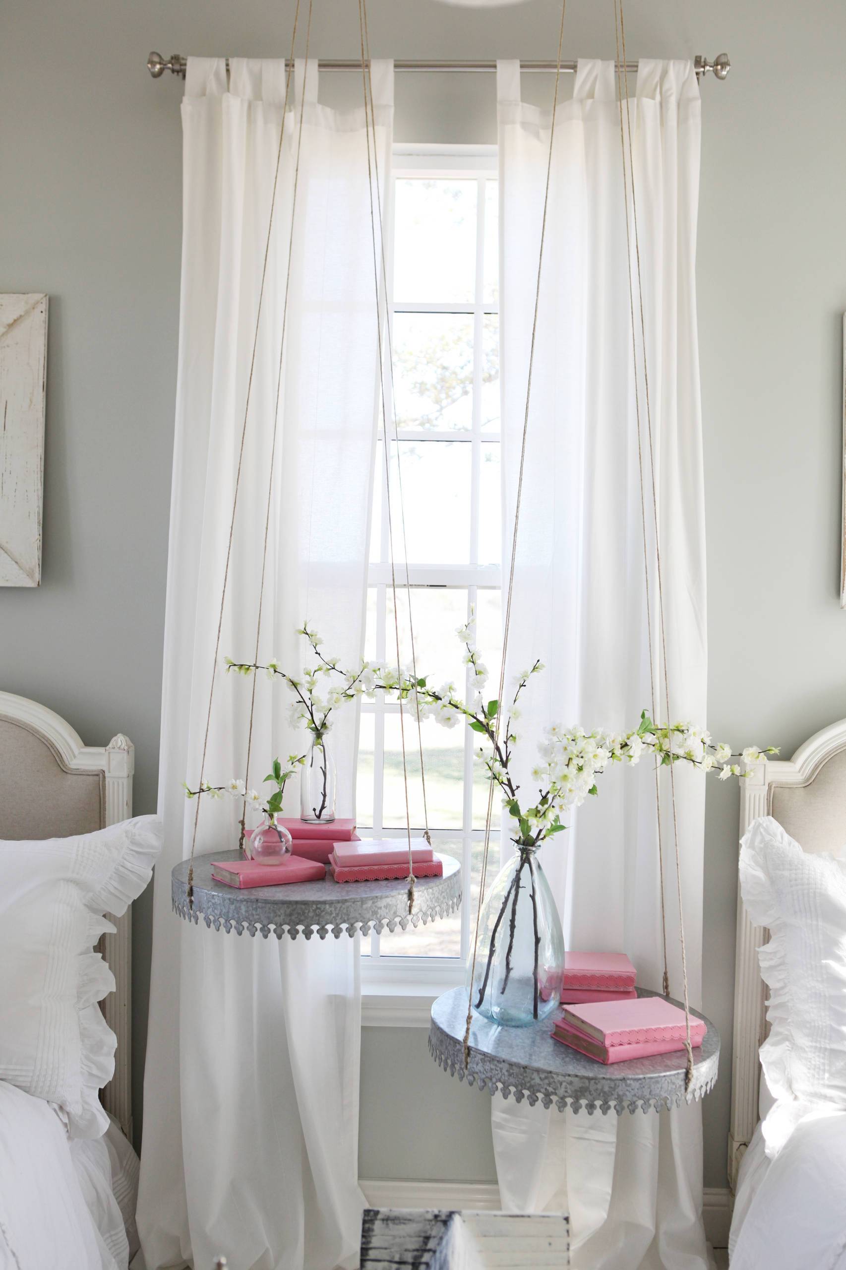 Elegant hanging bedside tables (from Houzz)