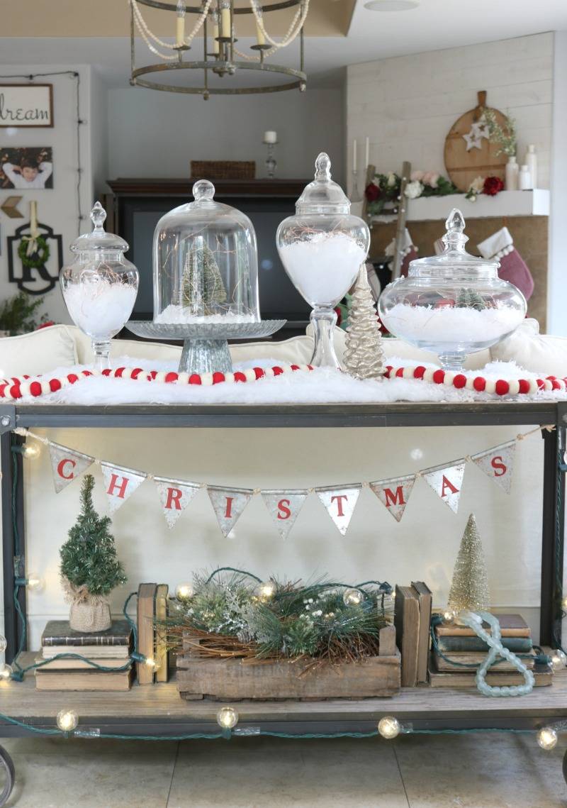 Creative Christmas decor with apothecary jars (from The Design Twins)