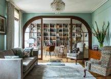 Bookshelf-steals-the-spotlight-in-this-beautiful-green-living-room-91660-217x155