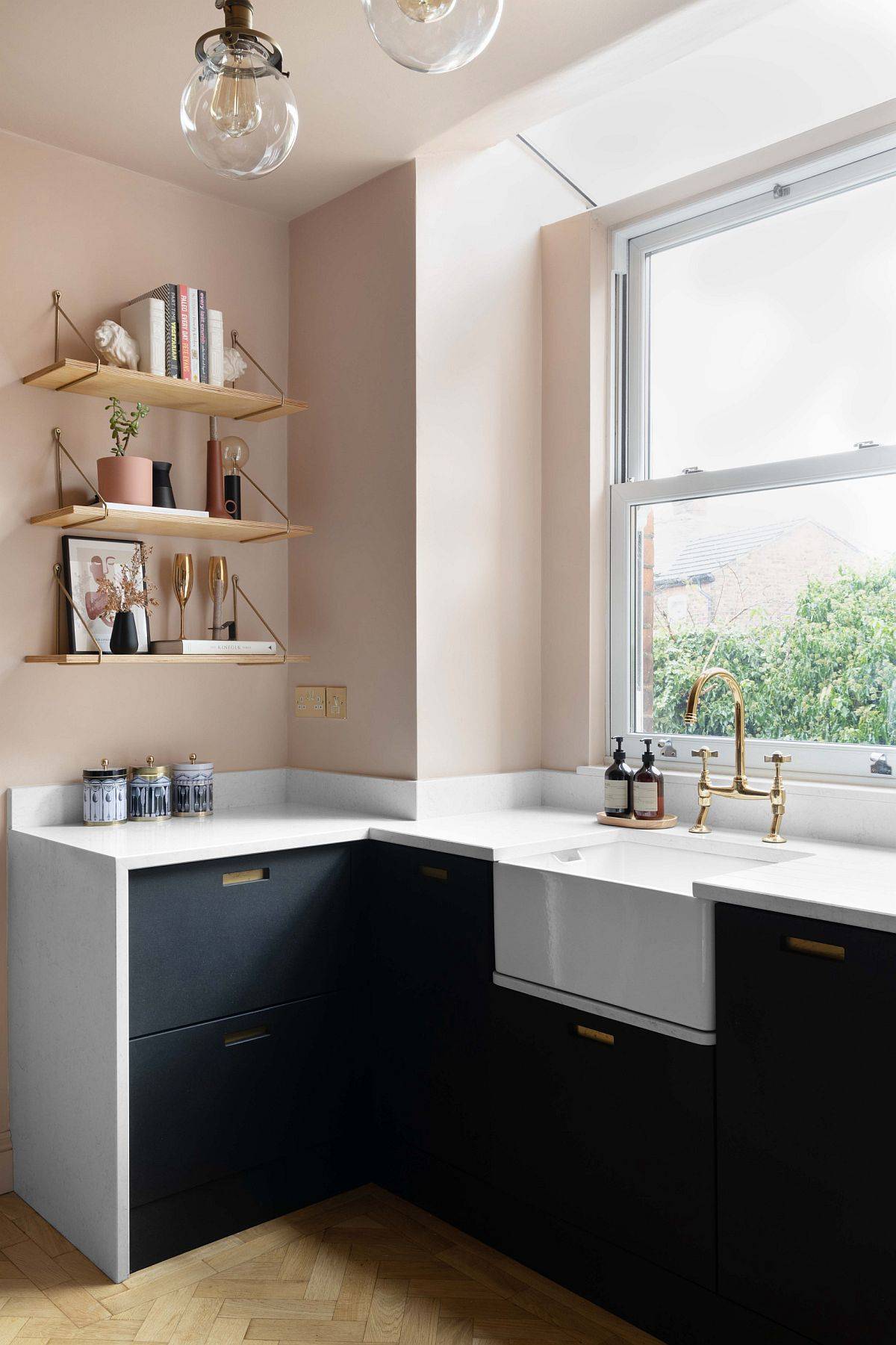 Gorgeous sink in white feels like an extension of the kitchen counters