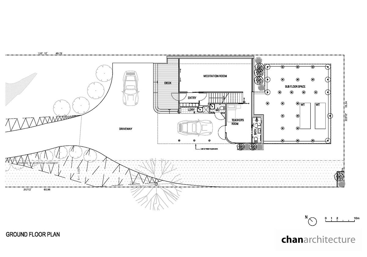 Ground floor design plan of the McCrae Bush House