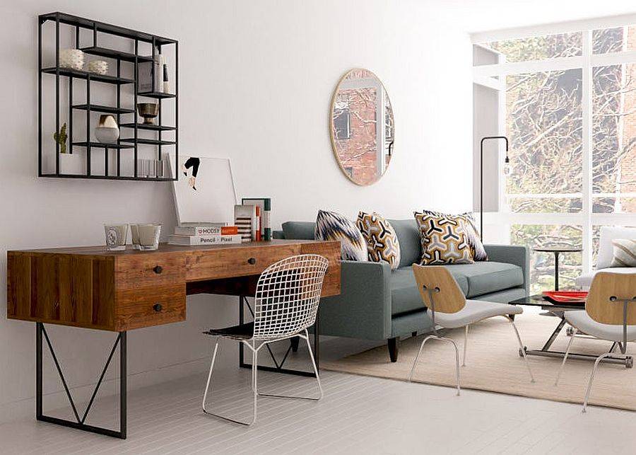 Make your living room a more productive space with a small work area