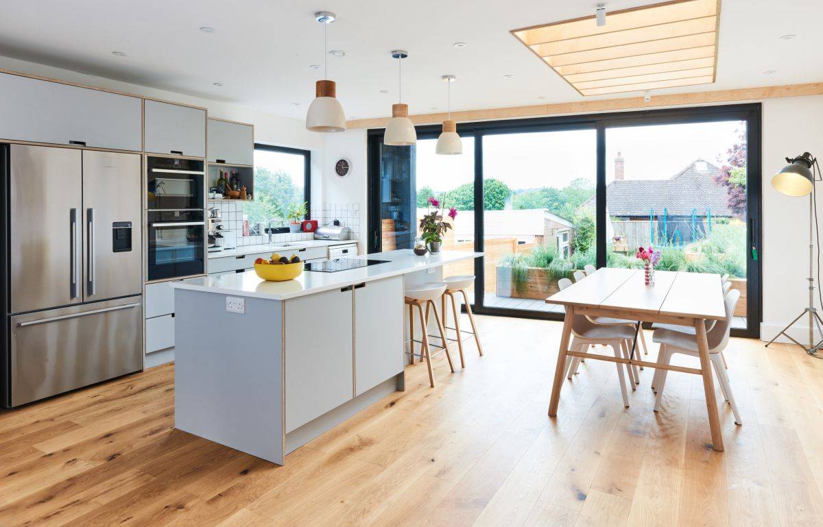 Most modern kitchens are now a natural extension of the living and dining areas
