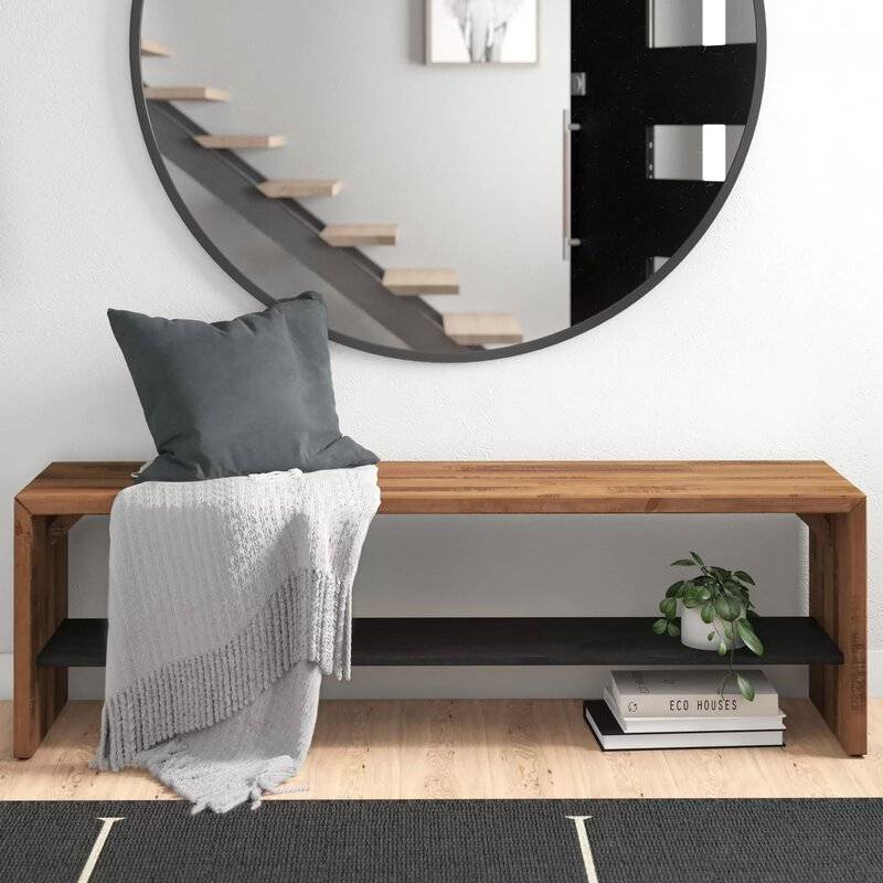 Minimalist entryway bench with storage from Wayfair