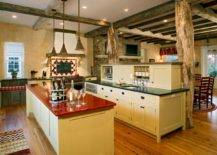Textured-yellow-walls-coupled-with-red-and-green-countertops-in-the-kitchen-65832-217x155
