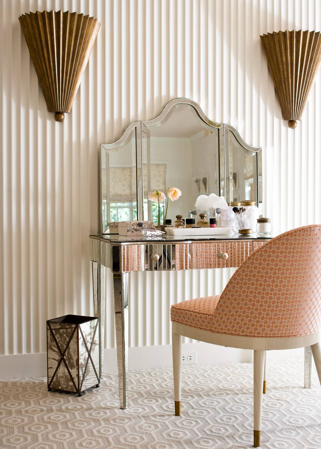Framed mirrors are a must for art deco design (from BHG)
