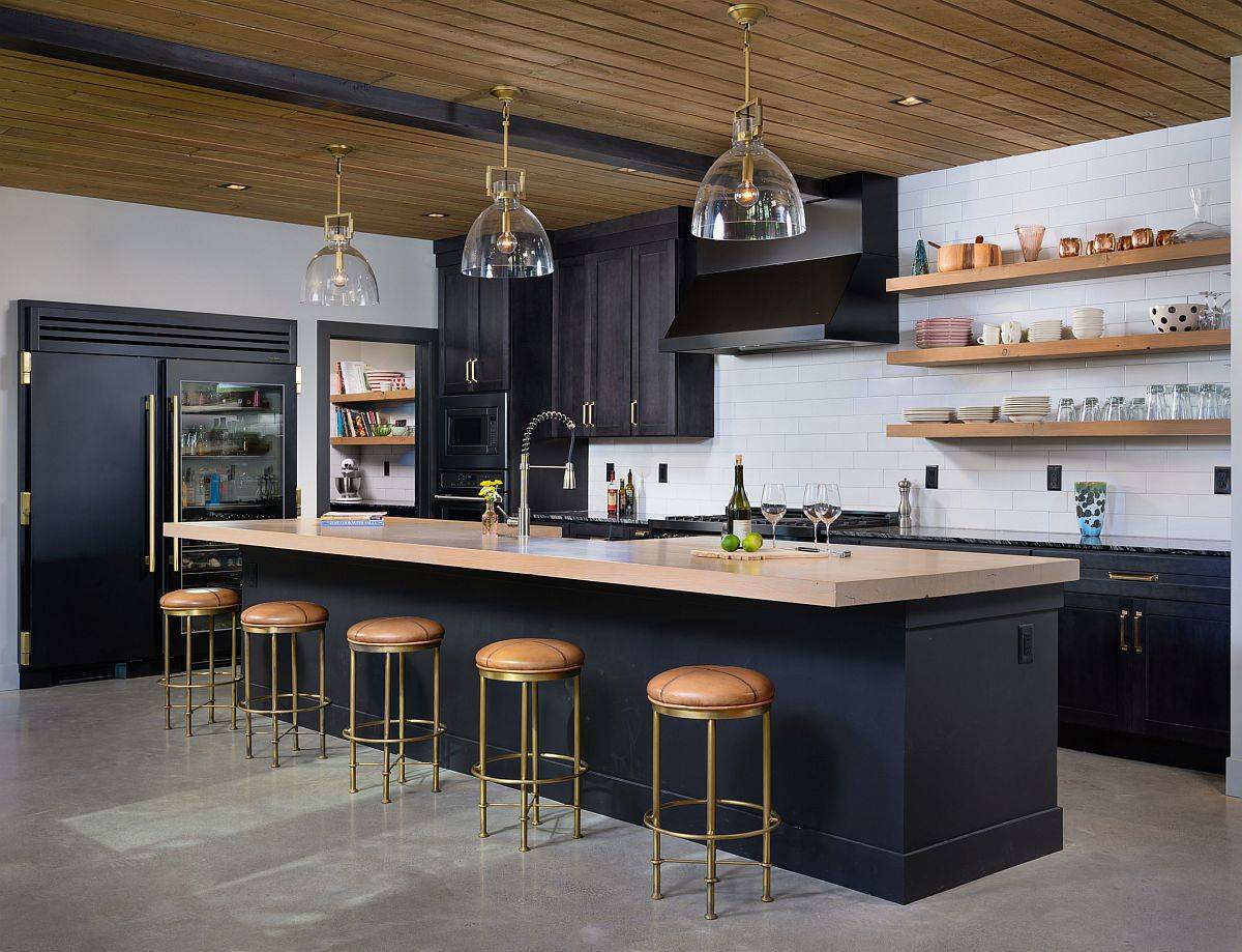 Deep-gray-and-wood-kitchen-island-adds-to-the-color-palette-of-the-kitchen-55457