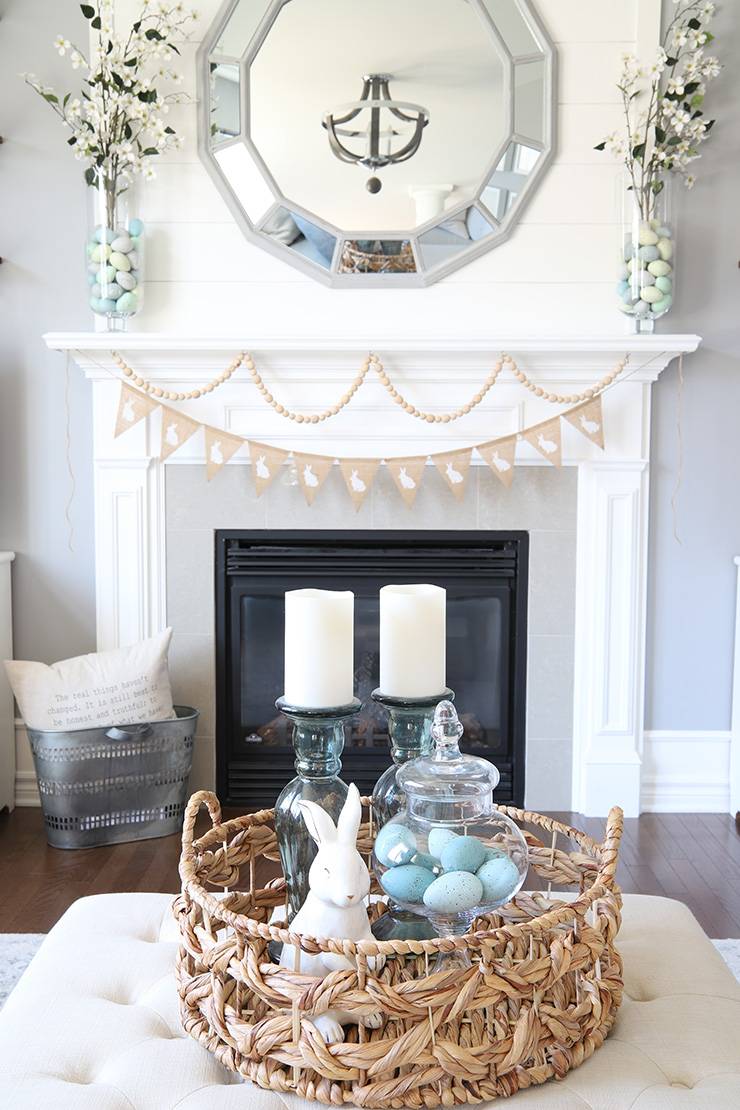 Easter eggs in apothecary jar (from Willow Bloom Home)