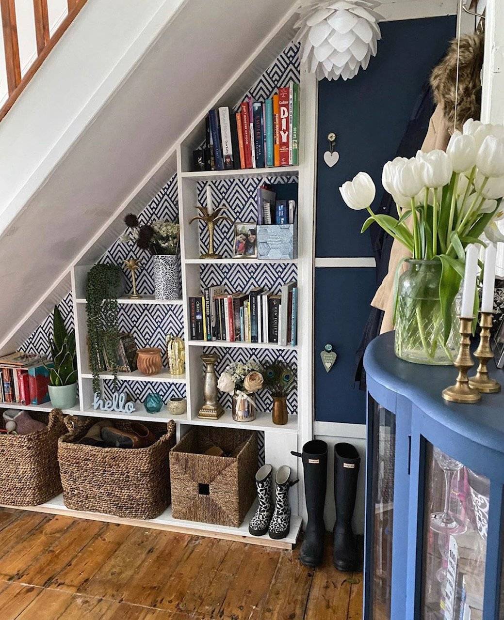 Shelving and baskets for storage (from Melanie Jade Design)
