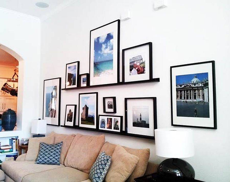 Slim and contemporary ledges allow you to create gallery wall in no time at all!