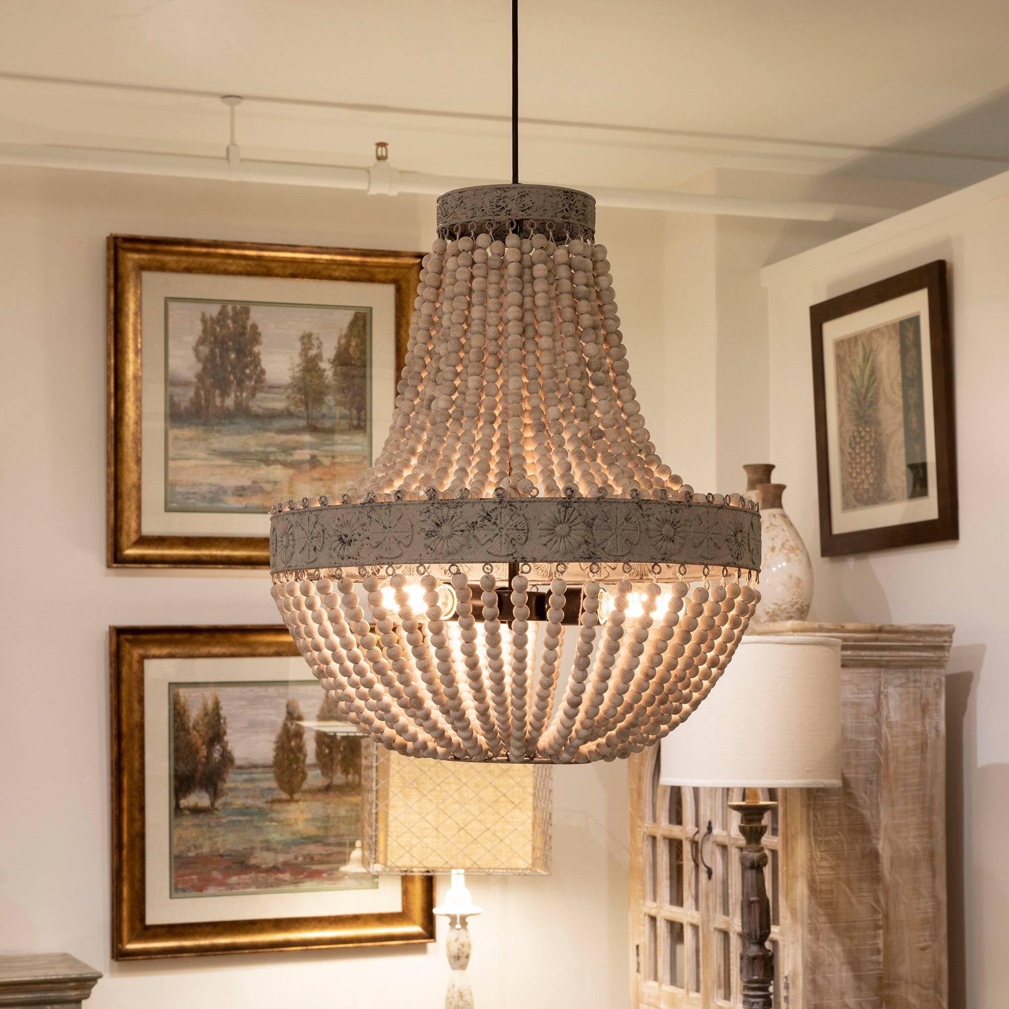 Beaded chandelier for a touch of charm from Pier1