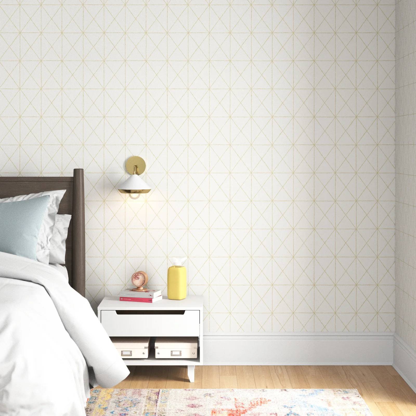 Metal finish grid wallpaper from Wayfair