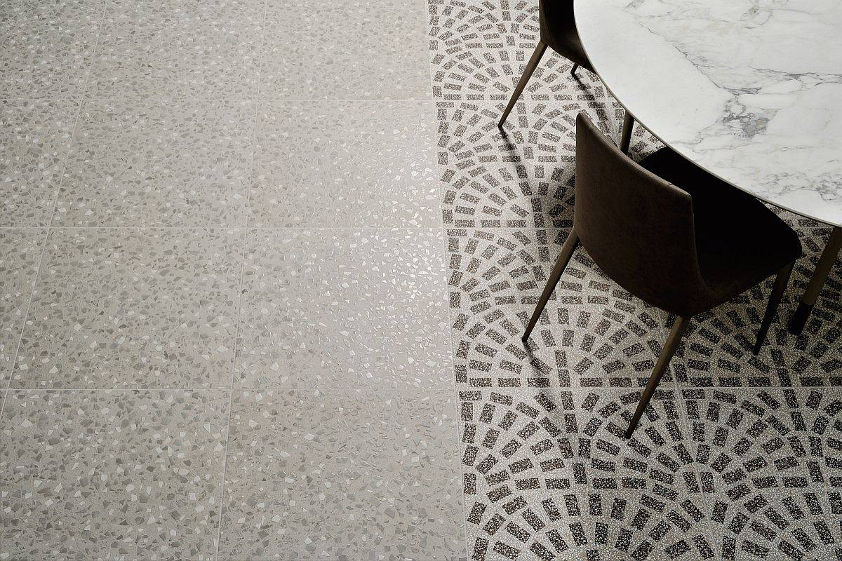 Contemporary gray terrazzo tile for the modern dining room