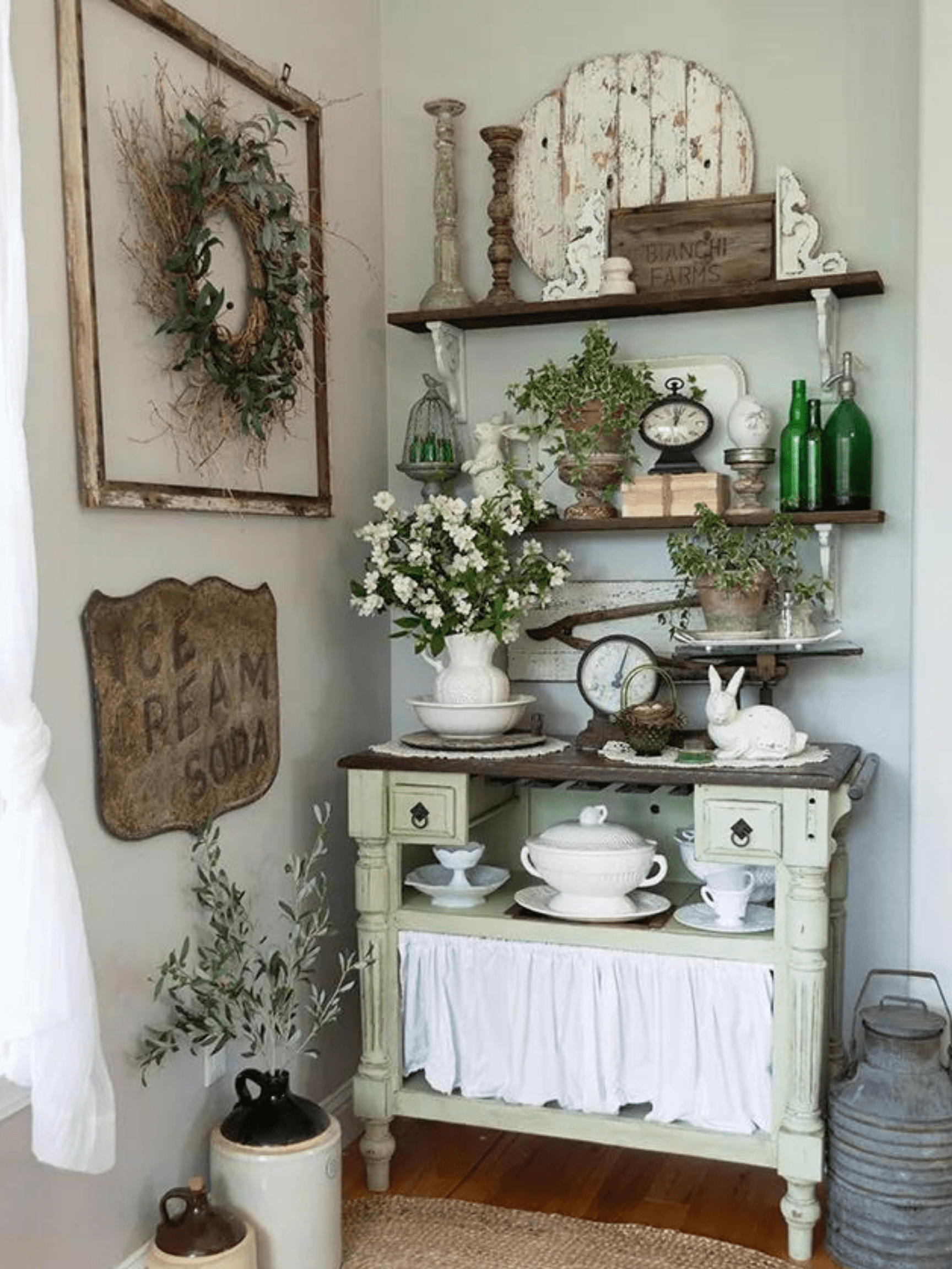 Farmhouse Easter Vignette [photo by The Painted Hinge]
