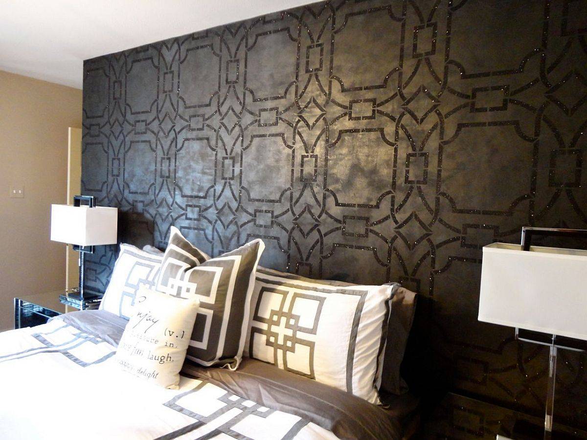 Find a fun wallpaper that brings geometric pattern to the accent wall on a budget