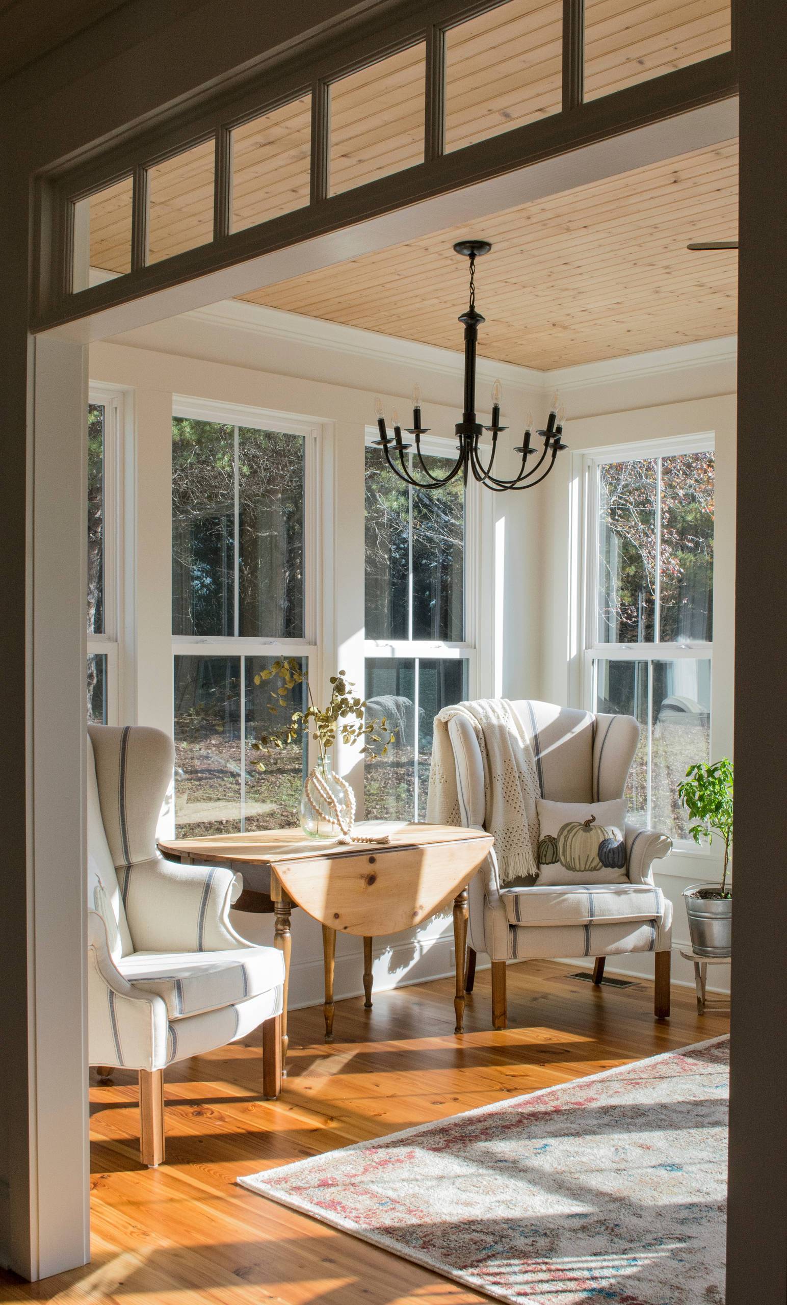 The sunroom connects the indoor living space with the outdoors (from Houzz)