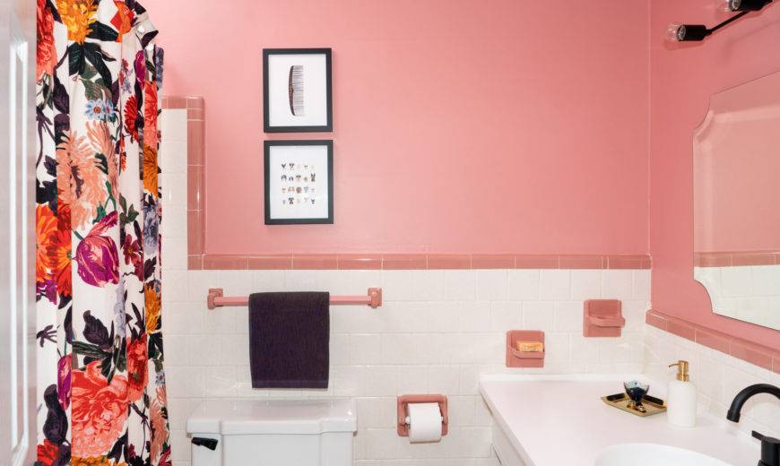 Pink Bathroom Inspiration, Then and Now