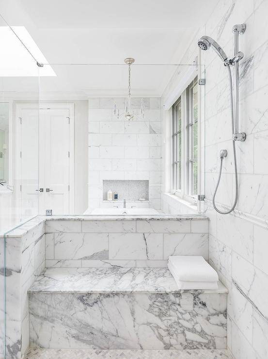 marble shower bench walk in shower chrome fixtures