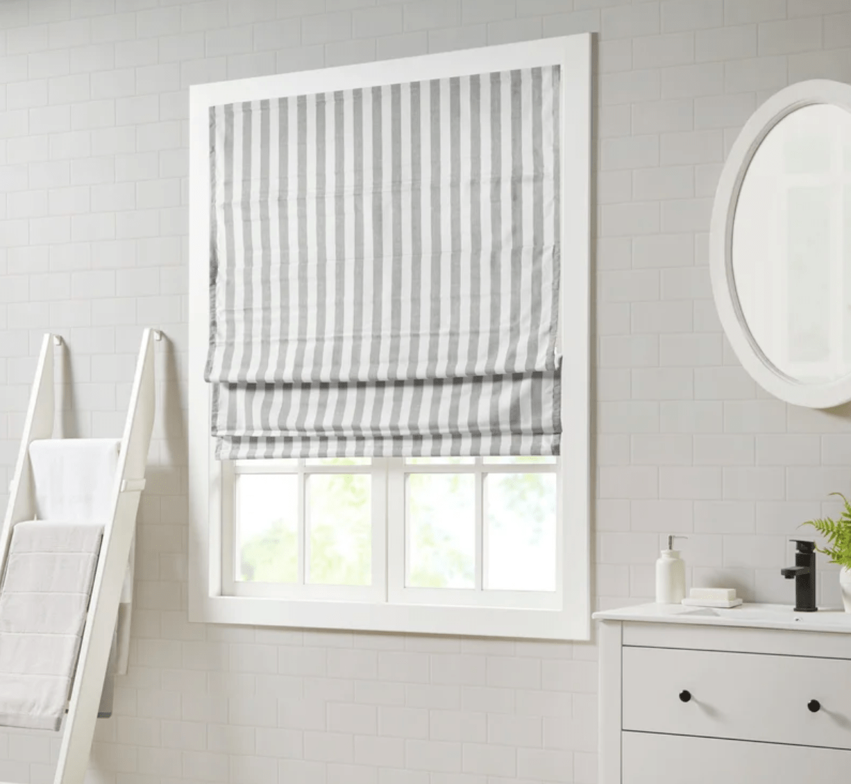 striped roman blinds