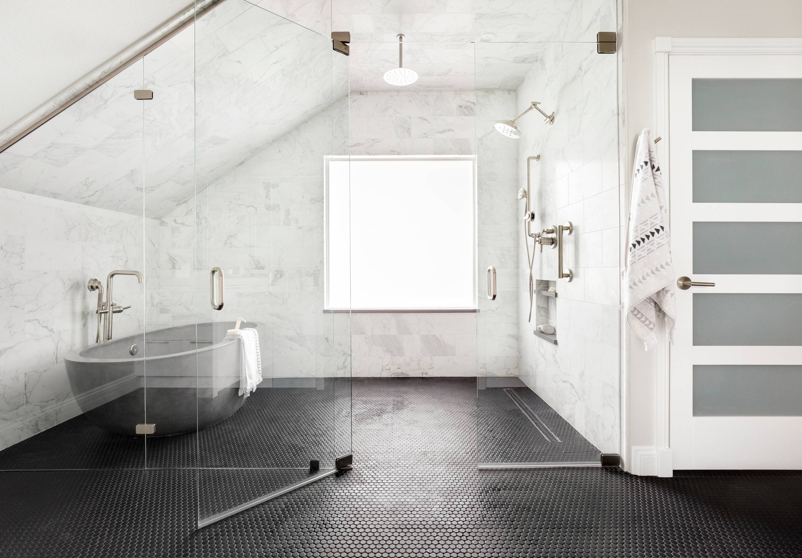 Walk-in shower and a tub (from Houzz)
