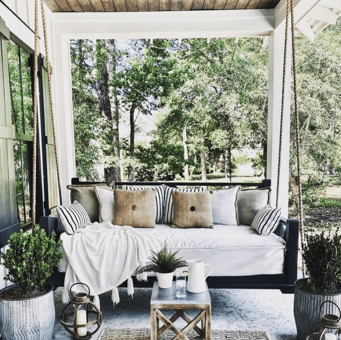 backless porch swing