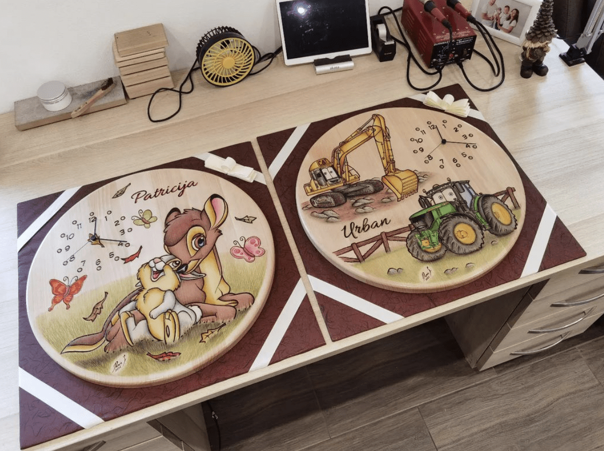 wood rounds wooden burning projects bambi tractor desk