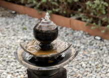 garden water fountain close up modern design