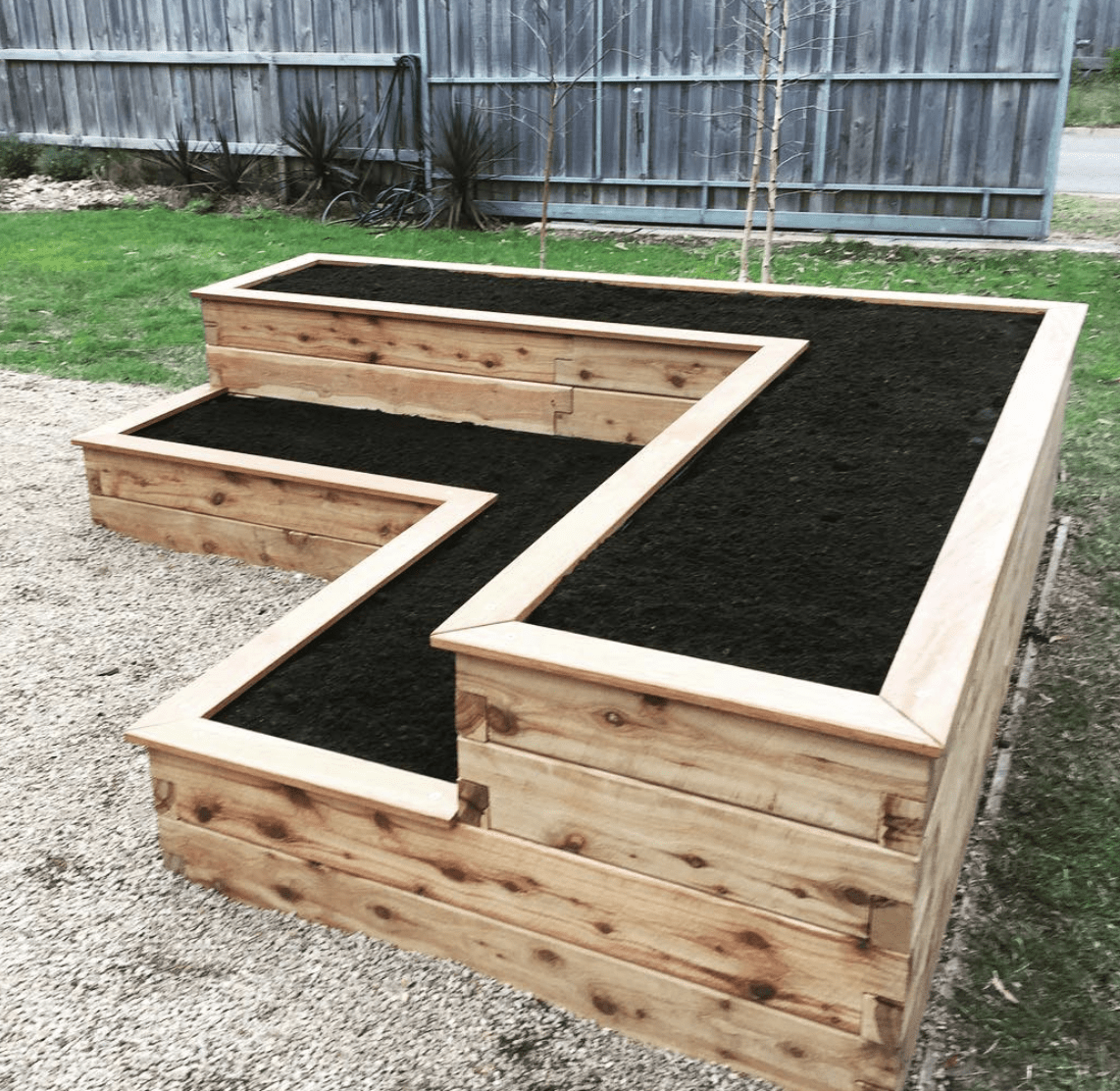 tiered stone garden bed