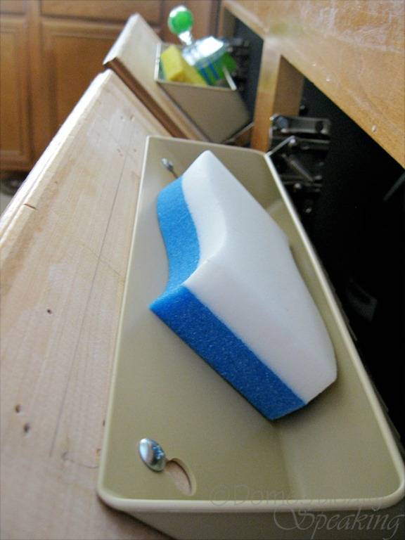 sponge in a sink tip out tray