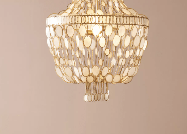 large chandelier with white thin glass