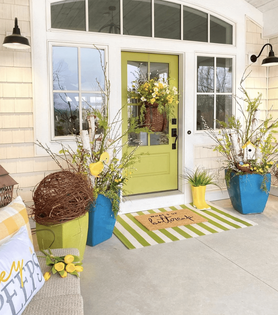 Front Porch Decor and a Little Blue House