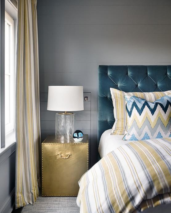 grey and teal bedding