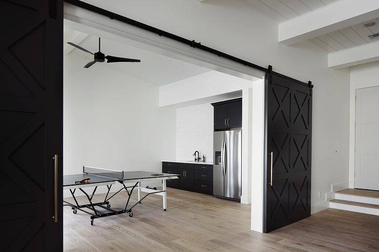 black sliding doors