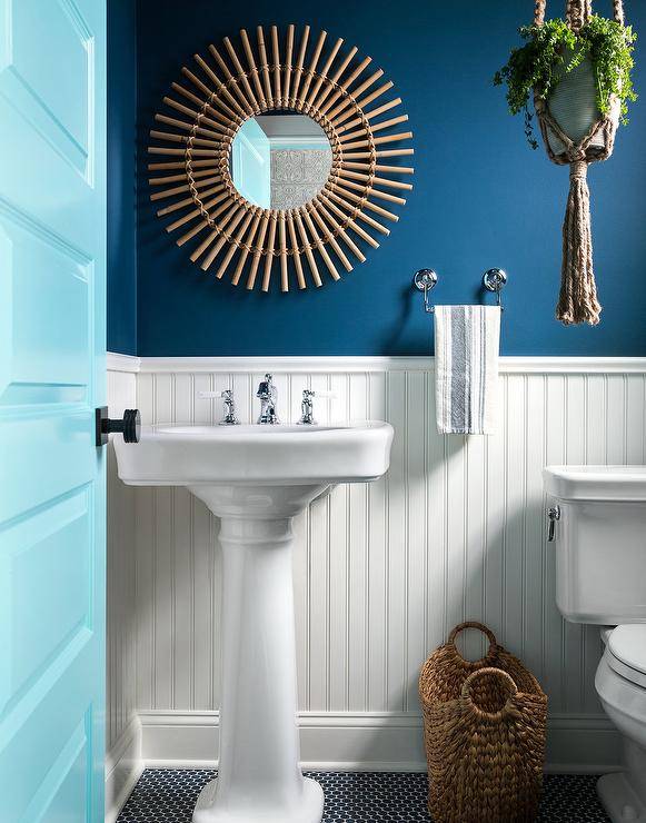 Powder Room with Board and Batten Walls - Transitional - Bathroom