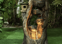 Resin Hollow Tree Fountain with Light