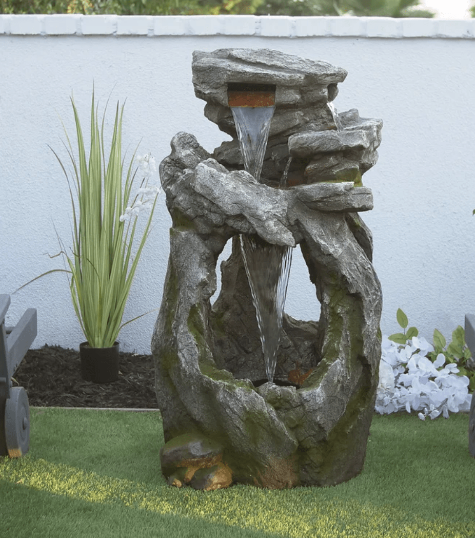 Strecker Polystone Rainforest Fountain with Light