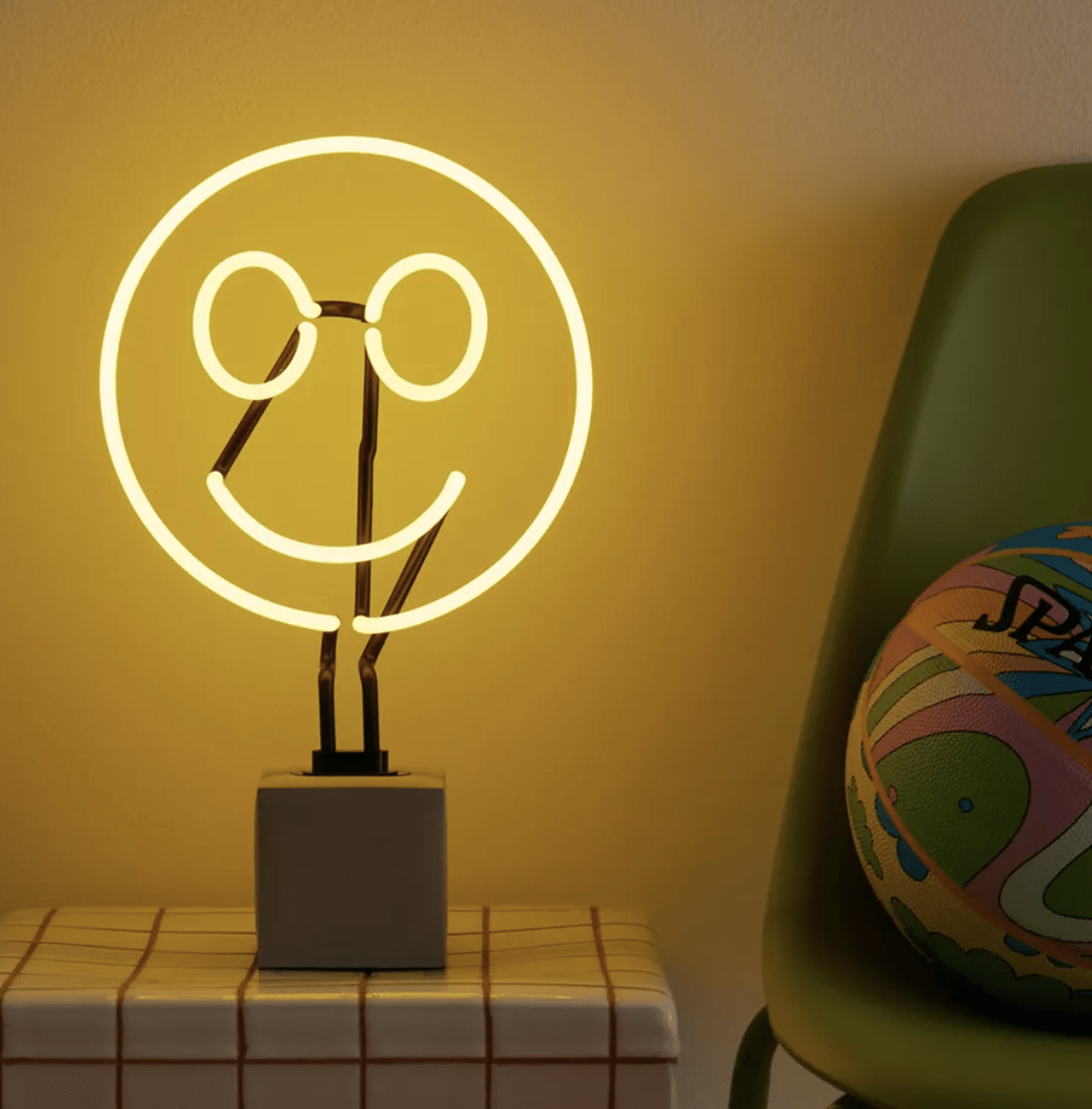 happy face neon lamp