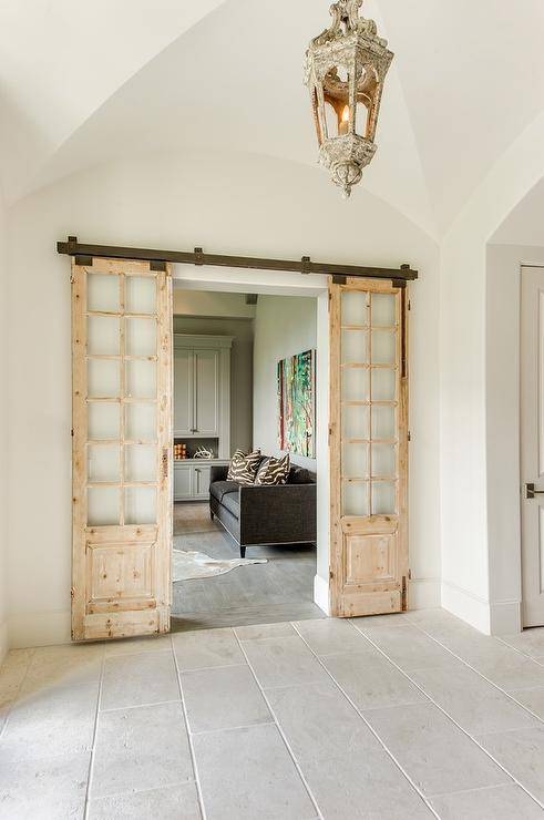 sliding old doors in living area