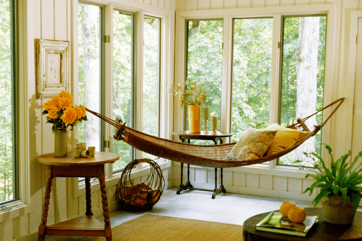 sunroom with hammock